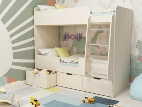 Кровать двухъярусная Малыш двойняшка дуб молочный в Сатке - satka.magazinmebel.ru | фото