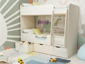 Кровать двухъярусная Малыш двойняшка дуб молочный-феритейл в Сатке - satka.magazinmebel.ru | фото - изображение 1