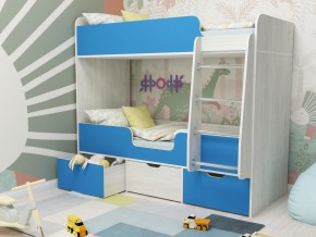 Кровать двухъярусная Малыш двойняшка винтерберг-голубой в Сатке - satka.magazinmebel.ru | фото