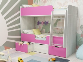 Кровать двухъярусная Малыш двойняшка винтерберг-розовый в Сатке - satka.magazinmebel.ru | фото