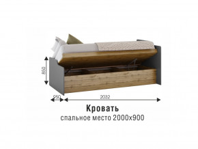 Кровать Харви белый/вотан в Сатке - satka.magazinmebel.ru | фото - изображение 3