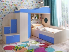 Кровать Кадет 2 Дуб молочный-голубой в Сатке - satka.magazinmebel.ru | фото