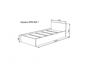 Кровать Мори КРМ 900.1 графит в Сатке - satka.magazinmebel.ru | фото - изображение 2