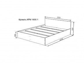 Кровать Мори КРМ1600.1 графит в Сатке - satka.magazinmebel.ru | фото - изображение 2