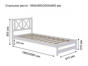 Кровать односпальная Аист-7 Классика белый 1800х900 мм в Сатке - satka.magazinmebel.ru | фото - изображение 2