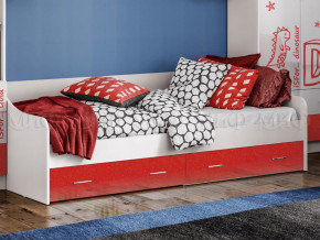 Кровать с ящиками Вега Алфавит Красный в Сатке - satka.magazinmebel.ru | фото - изображение 1