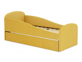 Кровать с ящиком Letmo горчичный (велюр) в Сатке - satka.magazinmebel.ru | фото