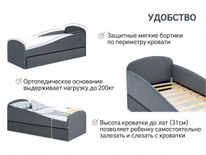 Кровать с ящиком Letmo графит (велюр) в Сатке - satka.magazinmebel.ru | фото - изображение 11