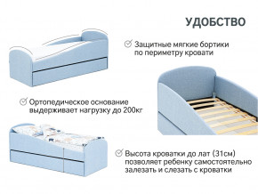 Кровать с ящиком Letmo небесный (рогожка) в Сатке - satka.magazinmebel.ru | фото - изображение 14