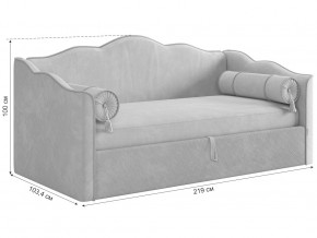 Кровать софа Лея 900 велюр латте/крем в Сатке - satka.magazinmebel.ru | фото - изображение 2