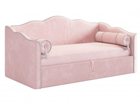 Кровать софа Лея 900 велюр нежно-розовый/галька в Сатке - satka.magazinmebel.ru | фото