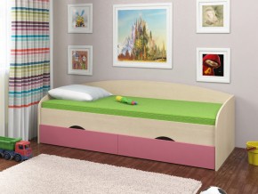Кровать Соня 2 дуб молочный-розовый в Сатке - satka.magazinmebel.ru | фото - изображение 1