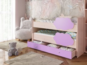 Кровать Соник с ящиком млечный дуб-ирис в Сатке - satka.magazinmebel.ru | фото