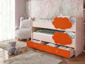 Кровать Соник с ящиком млечный дуб-оранж в Сатке - satka.magazinmebel.ru | фото - изображение 1