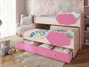 Кровать Соник с ящиком млечный дуб-розовый в Сатке - satka.magazinmebel.ru | фото