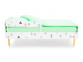 Кровать Stumpa Классика с бортиком рисунок Домики розовый, бирюзовый в Сатке - satka.magazinmebel.ru | фото - изображение 3