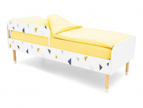 Кровать Stumpa Классика с бортиком рисунок Треугольники желтый, синий в Сатке - satka.magazinmebel.ru | фото - изображение 1