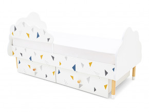 Кровать Stumpa Облако бортик и ящики рисунок Треугольники желтый, синий в Сатке - satka.magazinmebel.ru | фото - изображение 7