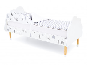 Кровать Stumpa Облако с бортиком рисунок Домики в Сатке - satka.magazinmebel.ru | фото - изображение 1