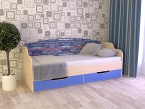 Кровать Юниор Тип 2 дуб молочный/мегаполис 800х1600 в Сатке - satka.magazinmebel.ru | фото - изображение 1
