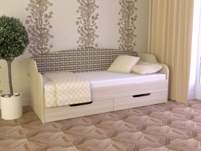 Кровать Юниор Тип 2 Микровелюр-плетенка светлая 800х1600 в Сатке - satka.magazinmebel.ru | фото