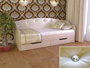 Кровать Юниор Тип 2 шимо светлый/белый перламутр 800х1600 в Сатке - satka.magazinmebel.ru | фото