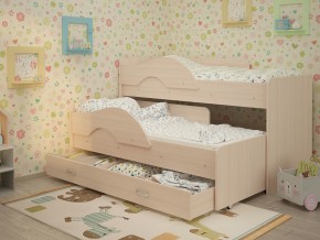 Кровать выкатная Радуга с ящиком 80х160 млечный дуб в Сатке - satka.magazinmebel.ru | фото