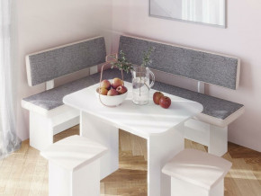 Кухонный уголок Парма Белый, ткань серая в Сатке - satka.magazinmebel.ru | фото - изображение 3