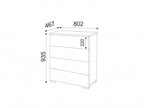 М05 (ручка брусок) Комод (4 ящика) в Сатке - satka.magazinmebel.ru | фото