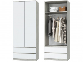 Шкаф для одежды 2х дверный с ящиками Лори дуб серый, белый в Сатке - satka.magazinmebel.ru | фото