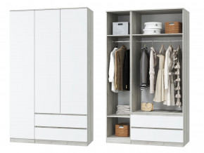 Шкаф для одежды трехдверный Лори дуб серый, белый в Сатке - satka.magazinmebel.ru | фото