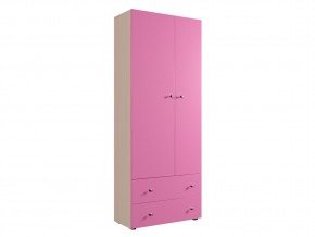 Шкаф ДМ 800 с 2 ящиками дуб млечный-розовый в Сатке - satka.magazinmebel.ru | фото