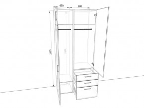 Шкаф распашной 1050А Дуб крафт в Сатке - satka.magazinmebel.ru | фото - изображение 2