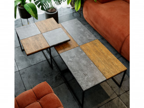 Стол журнальный Фьюжн квадро Дуб американский/серый бетон в Сатке - satka.magazinmebel.ru | фото - изображение 3