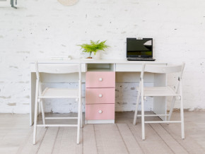 Стол письменный двухместный В 5 розовый в Сатке - satka.magazinmebel.ru | фото - изображение 1