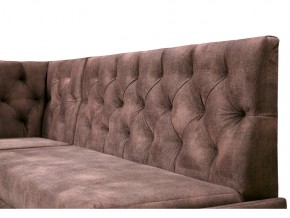 Угловой диван Призма каретная стяжка коричневый с коробами в Сатке - satka.magazinmebel.ru | фото - изображение 2