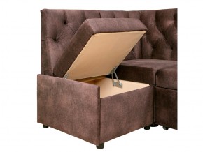 Угловой диван Призма каретная стяжка коричневый с коробами в Сатке - satka.magazinmebel.ru | фото - изображение 3